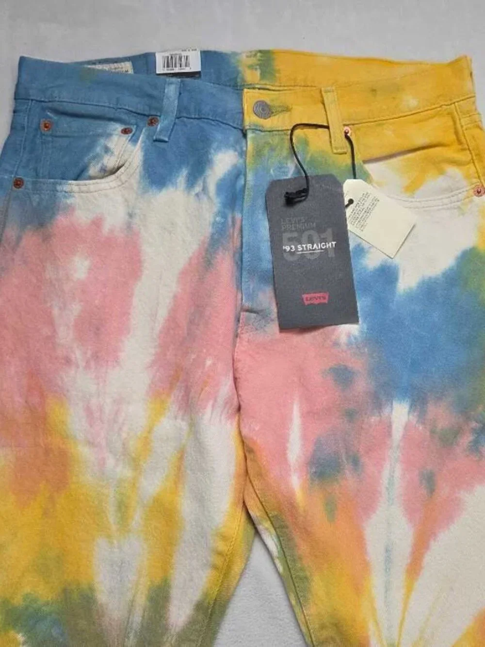New 30x30 Levi's Tie Dye 501 '93 Straight fit jeans in Haight Surfer denim